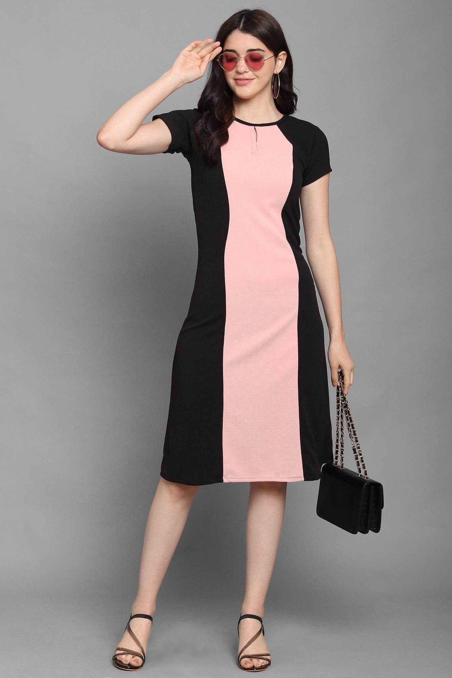 Women A-line Multicolor Below Knee Dress-image-38