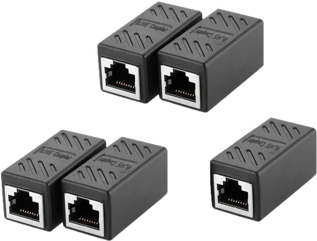 Fedus rj45 connector cover female to Female ethernet coupler lan adapter extender rj 45 socket network cat5 cat6 jointer Pack Of 5 Wired Ethernet Lan Adapter compatible with Windows-image-28