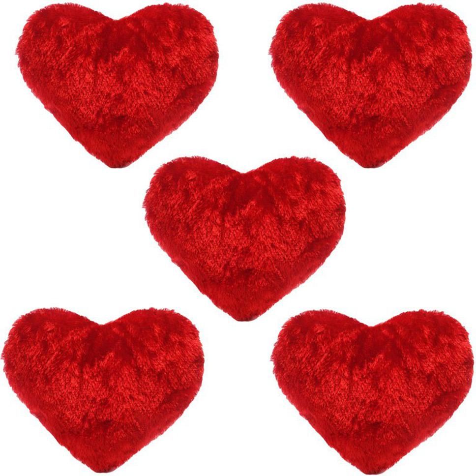 Heart Shape Fur Cushion Microfibre Solid Cushion Pack of 5-image-8