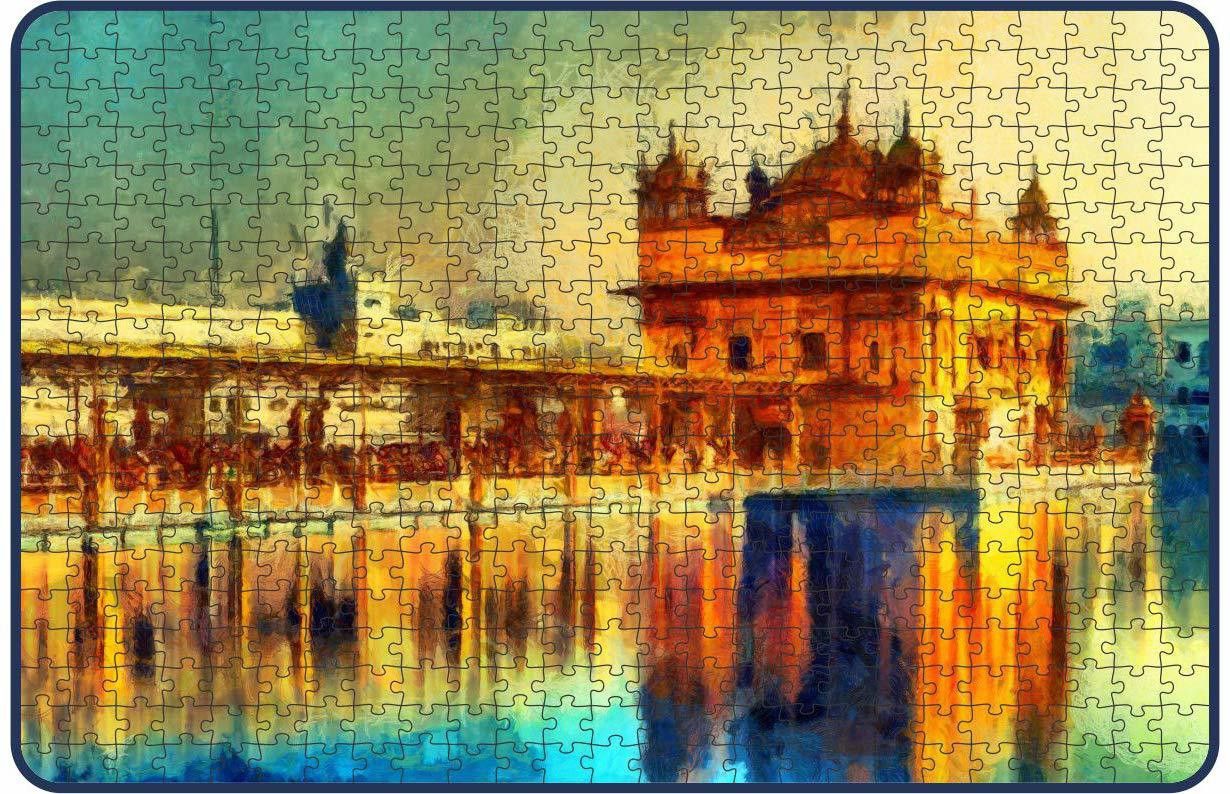 lattice Golden Temple Painting Jigsaw Puzzle, 500 Pieces-picture-24