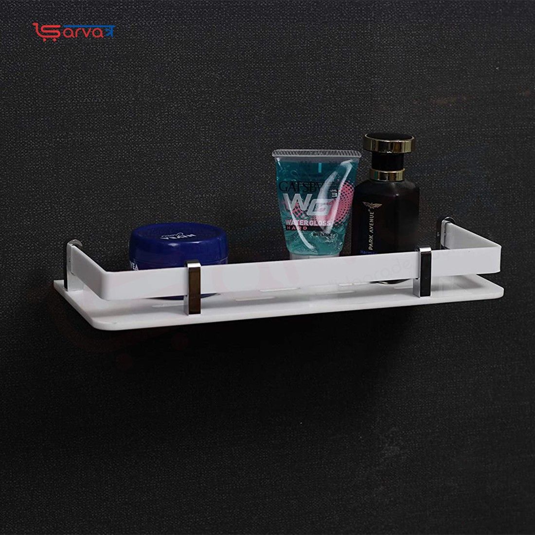 Multi-Purpose Acrylic Wall Mount Shelf Rack Kitchen and Bathroom Accessories (10X5.5-inch) Acrylic Wall Shelf-image-20