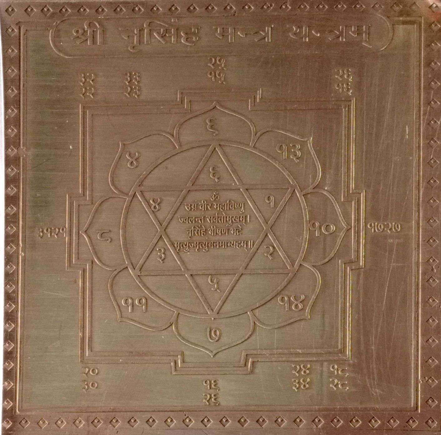 mnaonline Shri Narsingh Mantra Yantra / Lord Vishnu Avtar Lord Narsingh Yantra Copper Yantra-picture-44