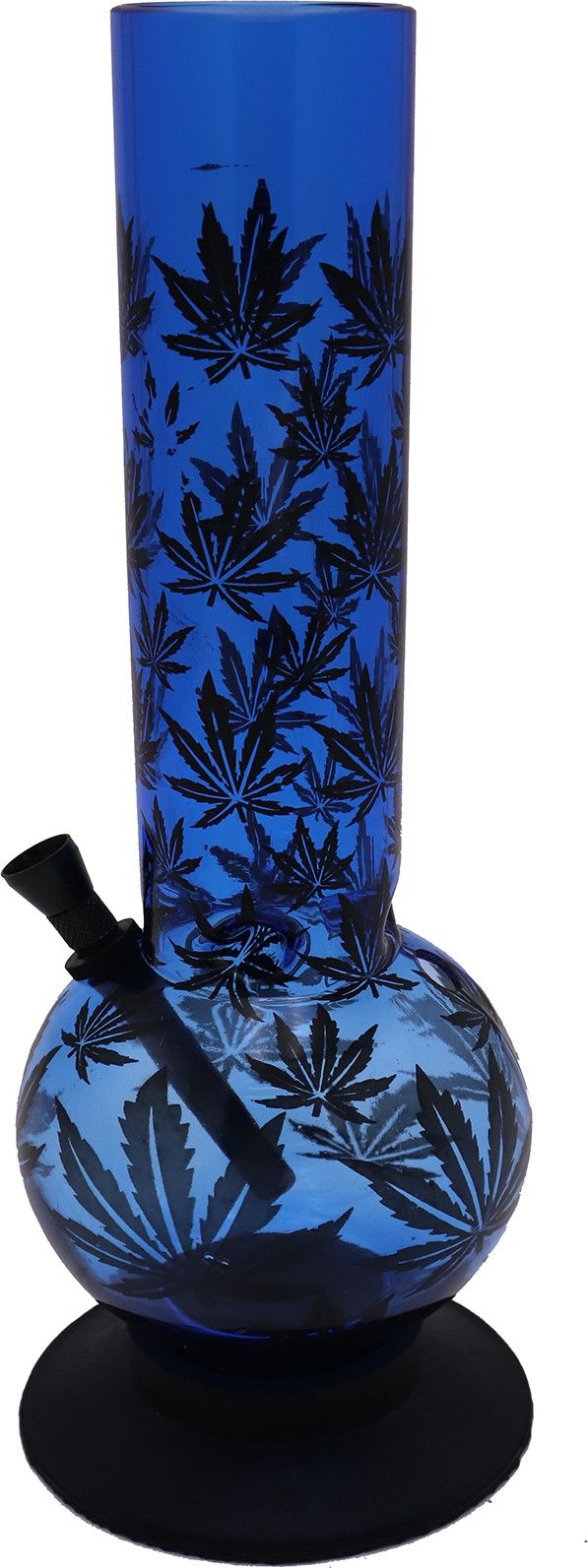 12 Inch Leaf Printed Blue Acrylic Water Pipe Smoking Beer Bong Funnel-image-42