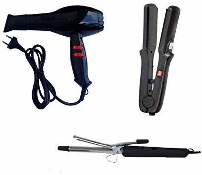 Fotzi Professional 1500 Watts Black Hair Dryer And Hair Curler With Straightener Combo Set Of 3 Personal Care Appliance Combo