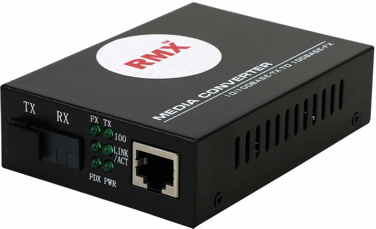 kathiriyas RMX Ethernet to Fiber Optic Single Mode Single Fiber Gigabit Media Converter 10/100/1000 Mbps SMSF up to 20 Kms - 1 Pair 2 Ports 100 Mbps Network Switch-image-7