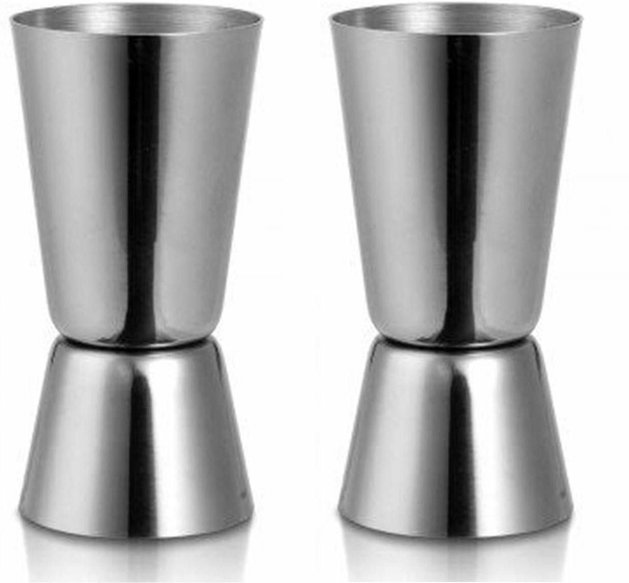 anne-kee 2 PCs Stainless Steel Peg Measure Glass Cocktail Peg Measure 30*60, 25*50 Ml 2 - Piece Bar Set-picture-11