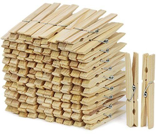 Pack of 100 Pcs Wooden Clips Bamboo Cloth Pegs Wooden Cloth Clips-image-9