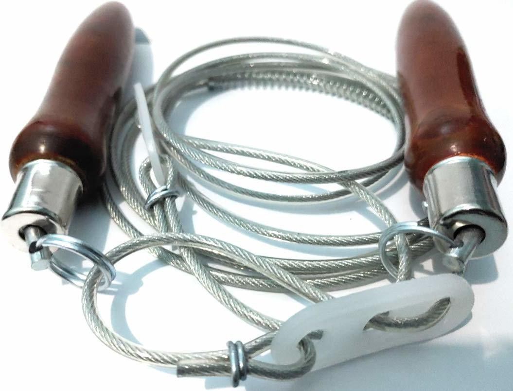 WOODEN HANDLE INSULATED STEEL GYM WIRE SKIPPING ROPE Freestyle Skipping Rope