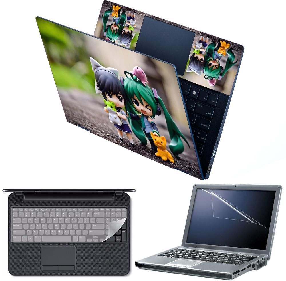 Anweshas 4 in 1 Combo Pack with Laptop Skin Sticker Decal, Palmrest Skin, Screen Protector, Key Guard for 15.6 Inch Laptop - Girl Toy Combo Set-image-23