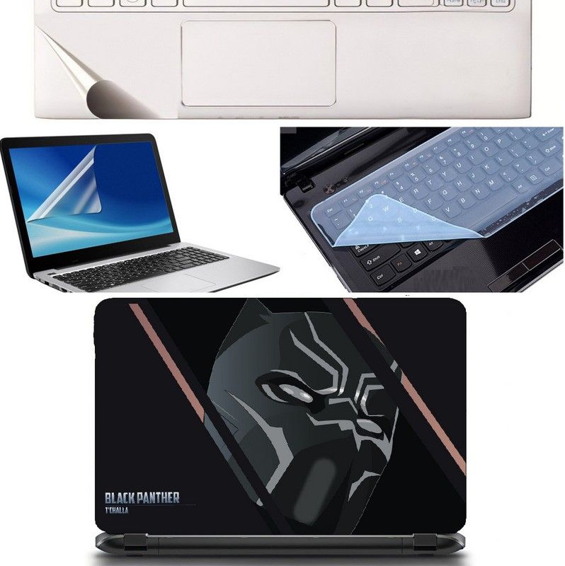 SDM 4in1 Combo of (black panther )Laptop Skin with Palmrest Skin, Laptop Screen Guard and Key Guard for All Laptop - Notebook Combo Set Combo Set-image-48