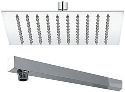 Rain Shower with 229mm (9") Long SS Square Shower Arm Combo Fixed Mount-image-14