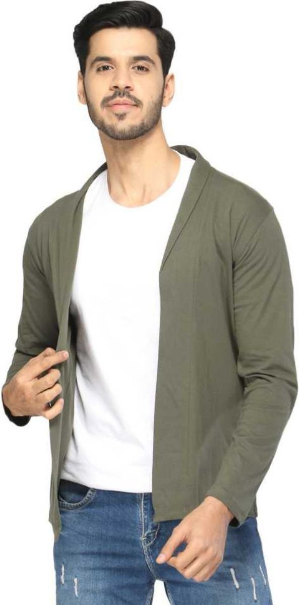 trendolo Men Jacket Style Full Sleeve Green Shrug-picture-29