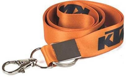 KTM Orange Fabric IDTag Keychain with lock Lanyard Carabiner