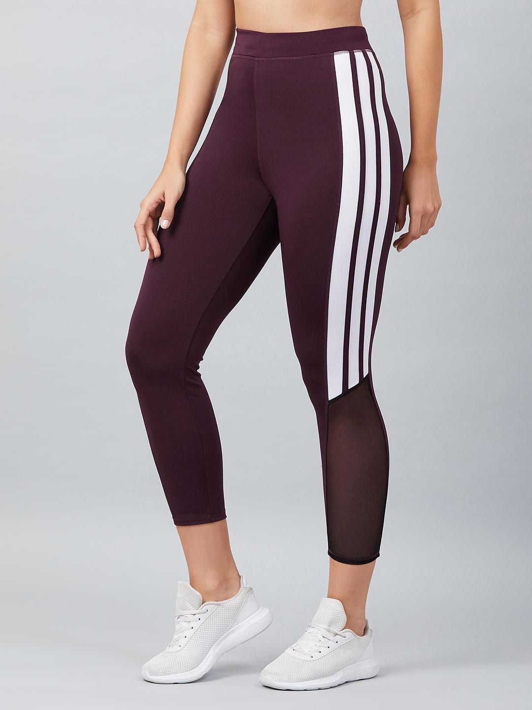 blinkin Striped Women Maroon Tights-picture-28