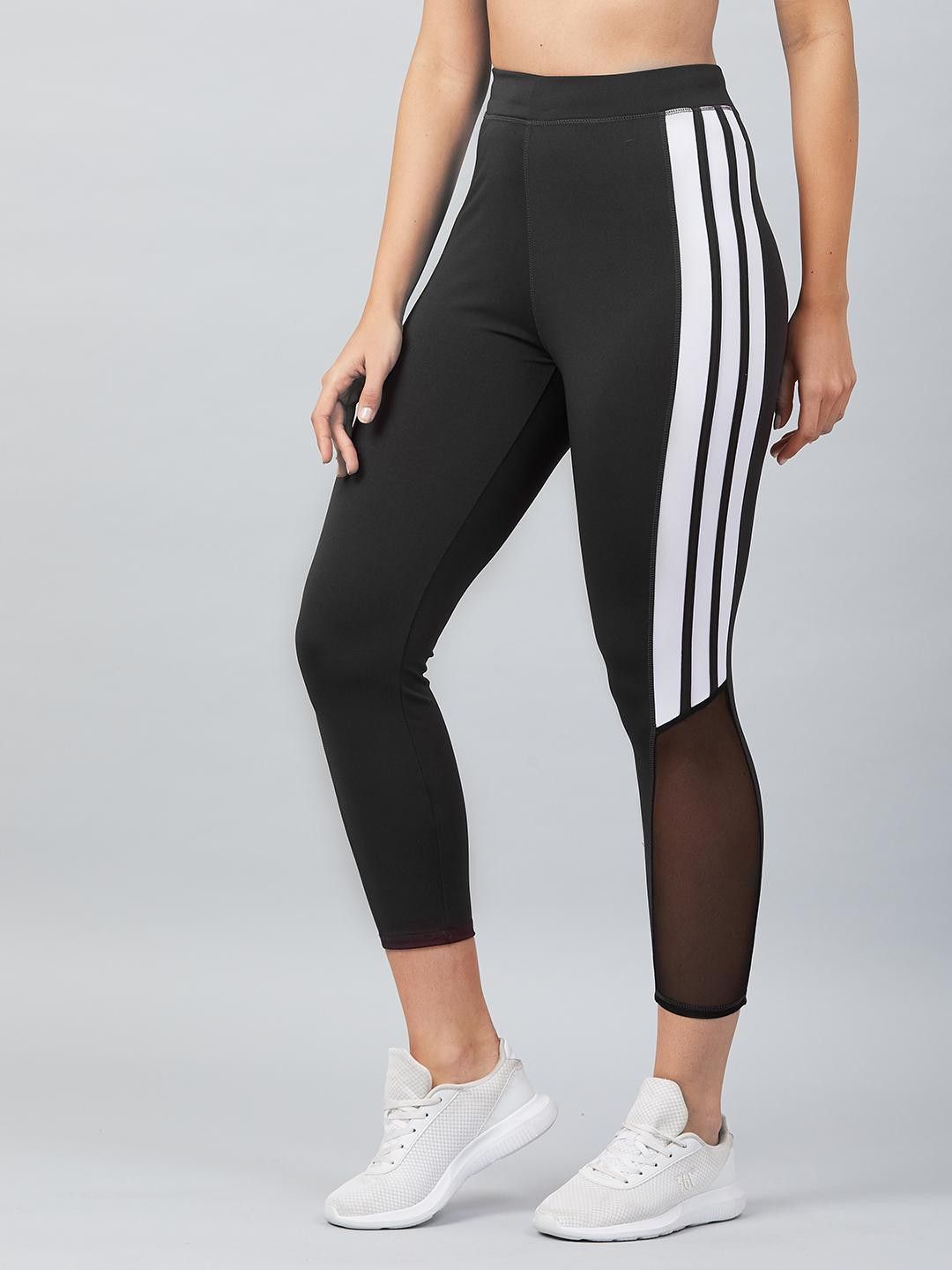 blinkin Striped Women White, Black Tights-picture-12