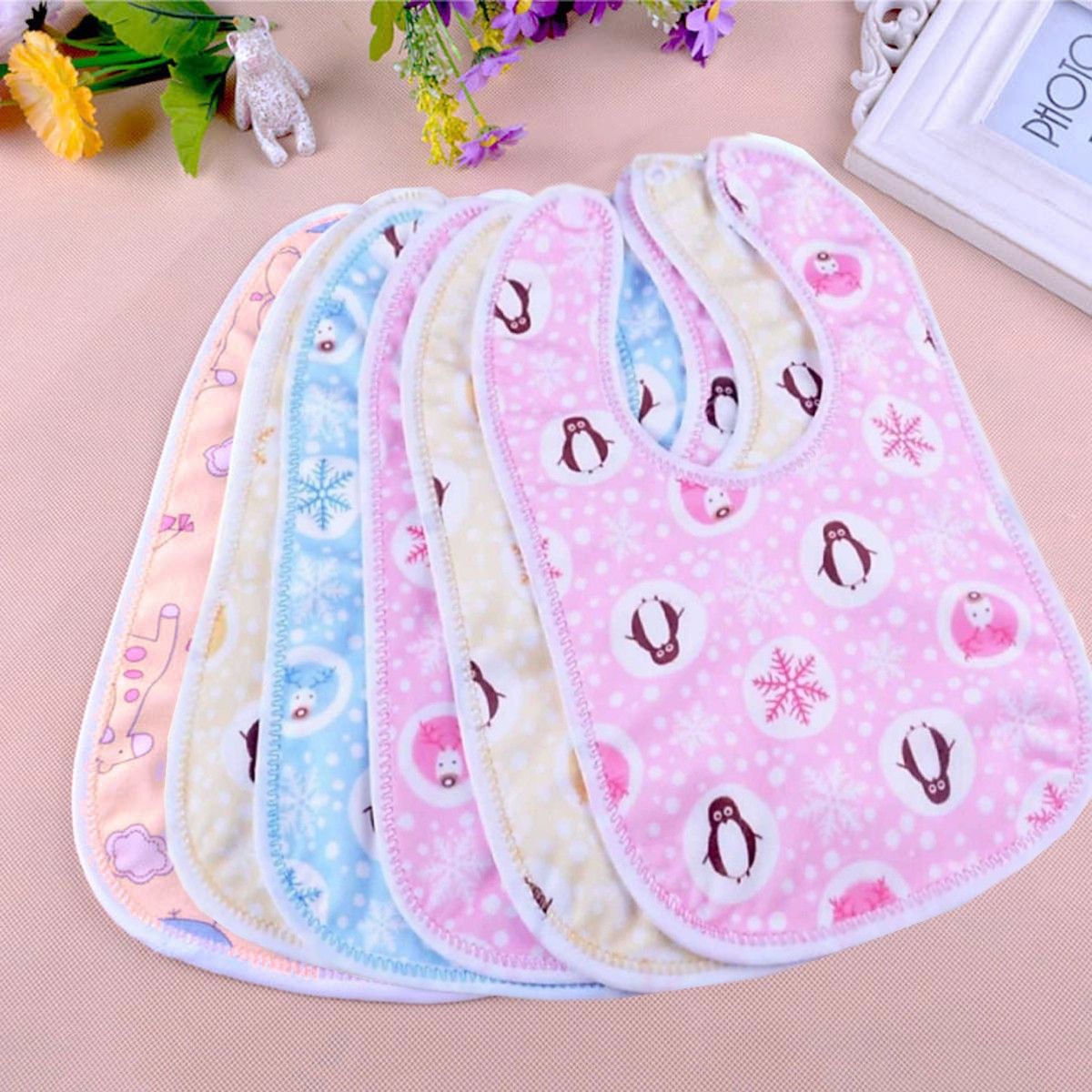 Baby Bibs Waterproof Cotton (Pack of 6)
