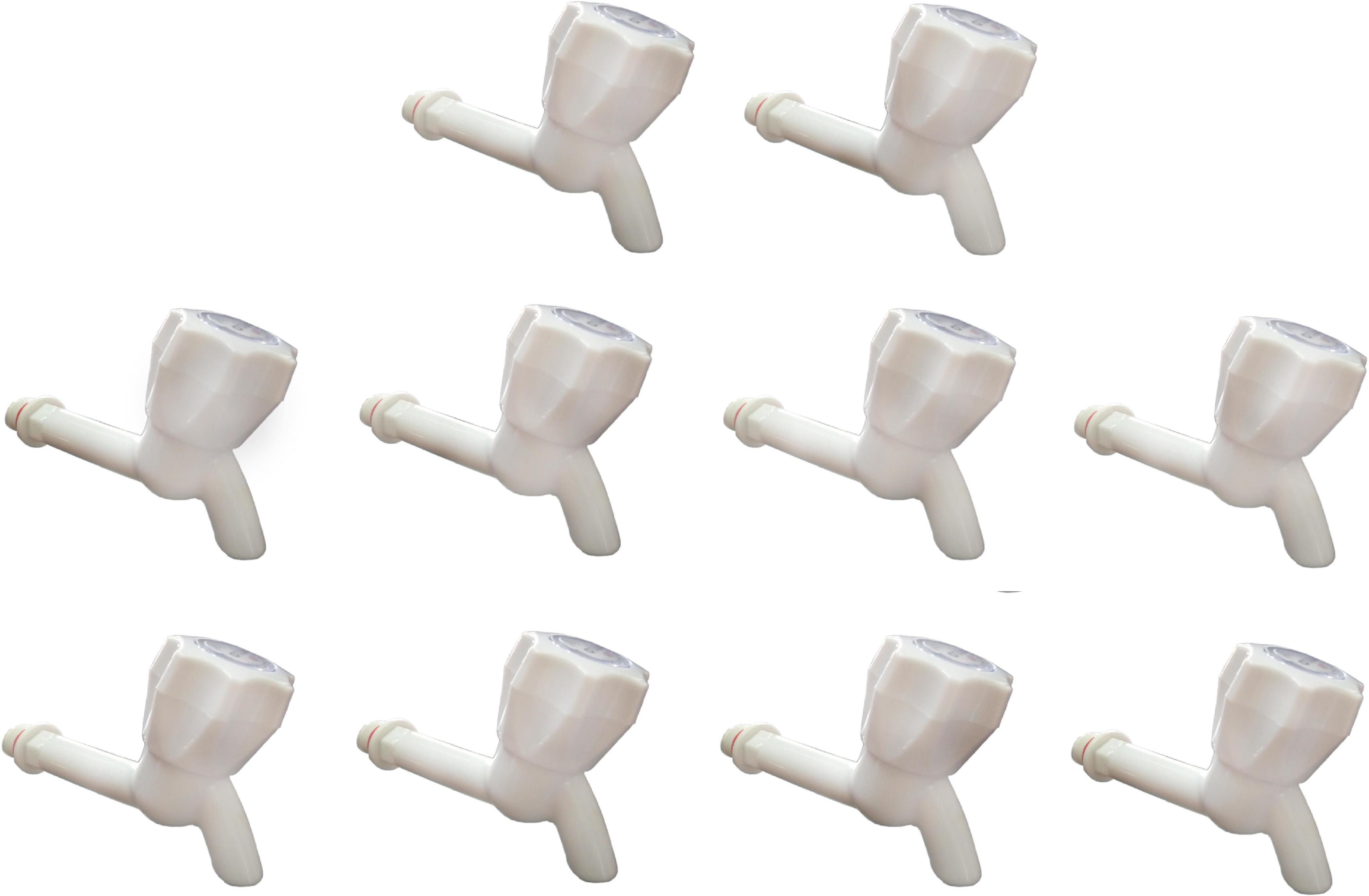 krishna Pvc Long body bib cock pvc plastic White Long body bib cock standard size 1/2" - for hot & cold water bib tap, pvc taps for bathroom Bib Tap Faucet-picture-2
