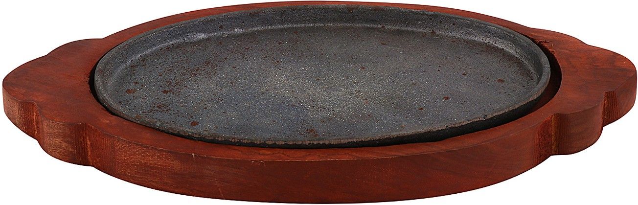 mohini steels Sizzler Plate/Tray with Wooden Base Sizzler Tray-picture-14