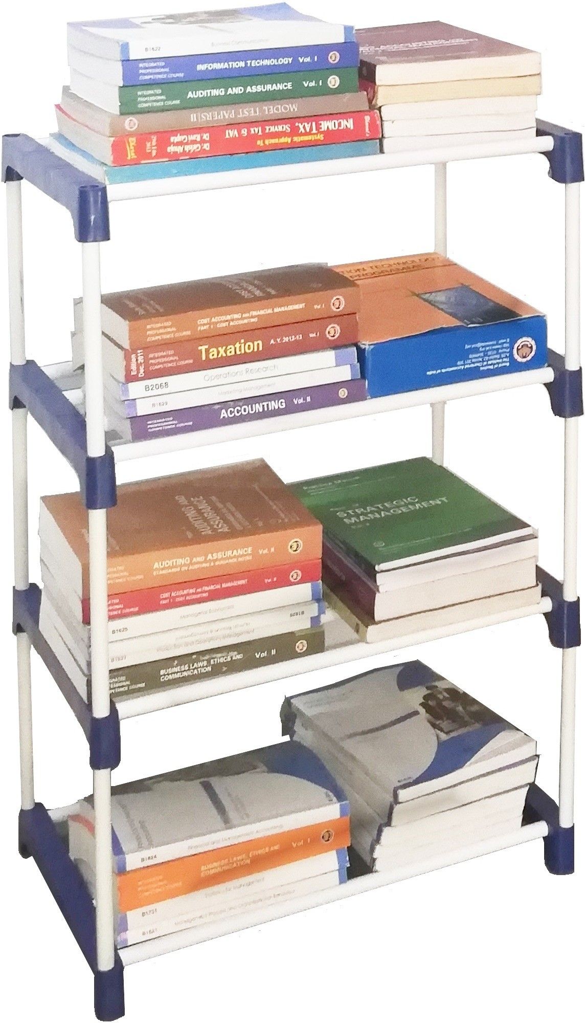 Multi Organiser BLue-4 Book Shelf Metal Open Book Shelf