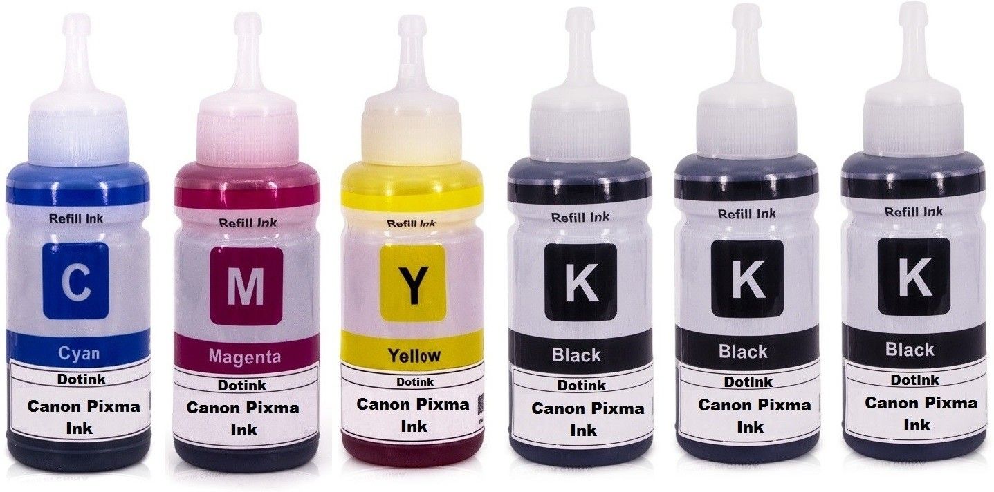 Refill Ink For Canon Pixma Cartridge Dye Ink Compatible for Canon PG 40, 47, 88, 89, 740, 745, 810, 830 / CL 41, 57, 98, 99, 741, 746, 811, 831, MG-2470, MG-2570, MX-328, 338, E460, IP-2770, MP-245 (6*70 ml) Black + Tri Color Combo Pack Ink Bottle-image-14