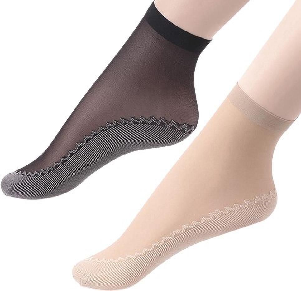 WomenNylon Ankle Socks Thin Breathable Transparent without Thumb Net Socks Women Woven Ankle Length-image-3