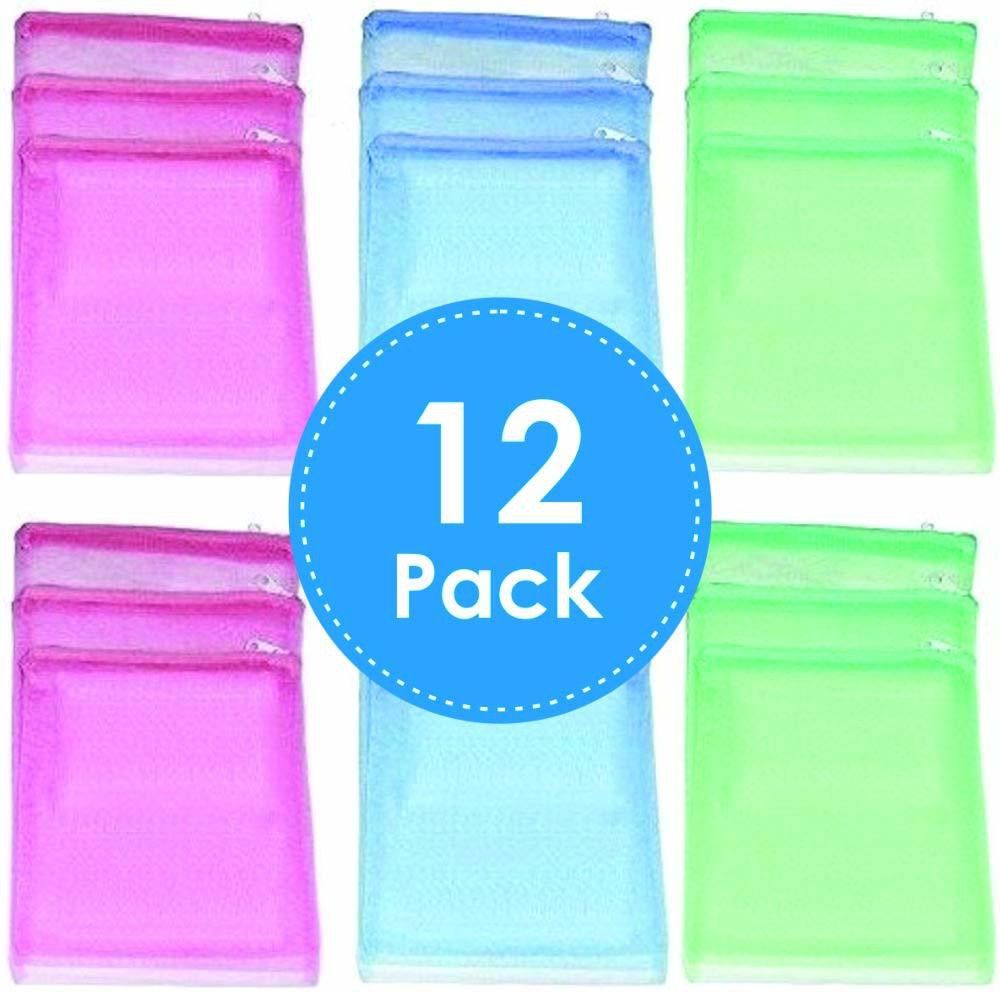 Premium Fridge Vegetable and Fruit Reusable Net Bag (Multicolor) Pack of 12 Grocery Bags
