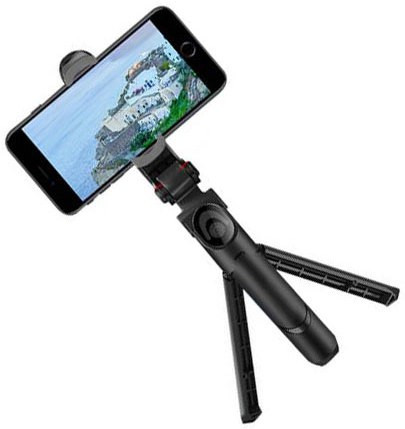 Ruhi Collection Foldable Bluetooth 4.0 Xt-02 Selfie Stick, Extendable Selfie Stick with Tripod Stand and Detachable Wireless Bluetooth Remote, Ultra Compact Selfie Stick for Mobile Tripod, Tripod Bracket Tripod Tripod Kit, Monopod Kit, Tripod Clamp image 1