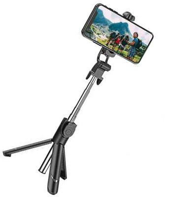 Ruhi Collection Mobile Stand with Selfie Stick and Tripod XT-02 Aluminium Alloy Bluetooth Remote Control Selfie Stick Tripod Kit, Monopod Kit, Tripod Clamp image 1