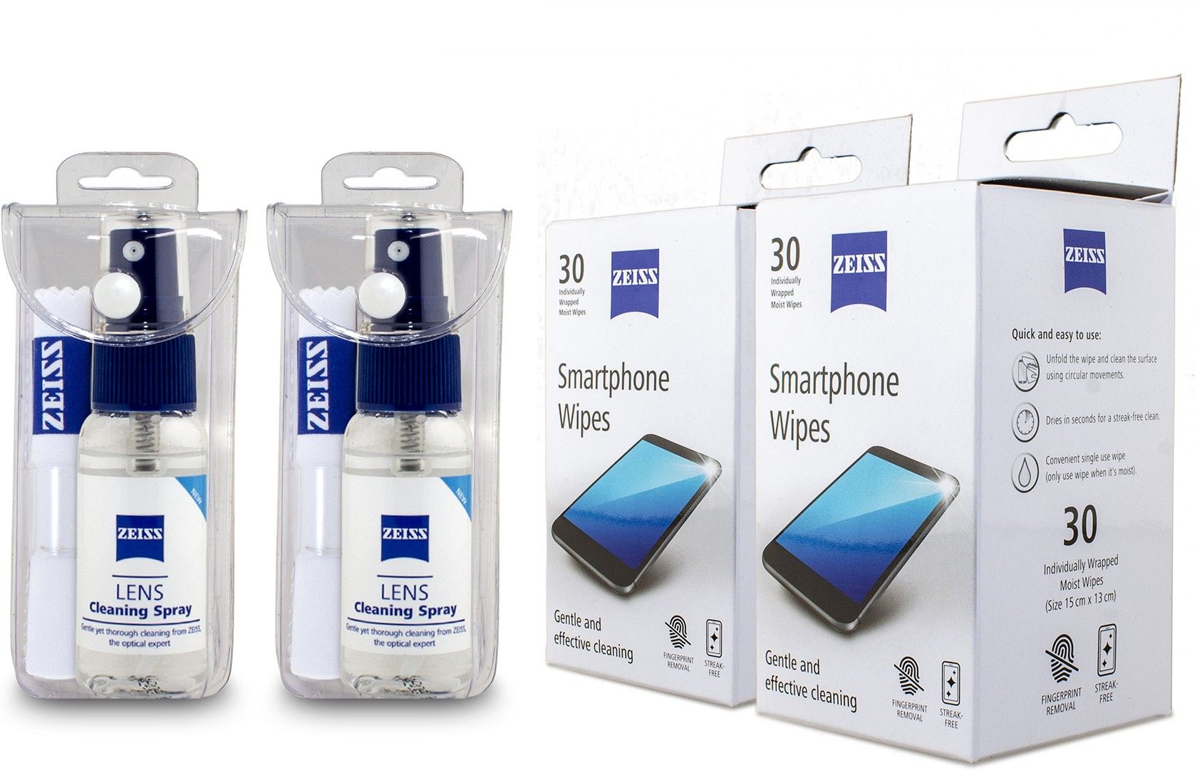 ZEISS Lens Cleaner Microfiber Cloth & Pre-Moistened Smartphone Cleaning Wipes for Spectacles Glasses Camera Laptops Cell phones with (60-Wipes / 2-Bottle-30ml) Lens Cleaner-picture-24
