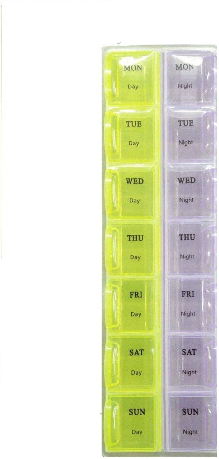 7 Days Pill Storage Box with Snap Lids Tablet Health Care Holder Medicine Organizer, Multi Color Pill Box
