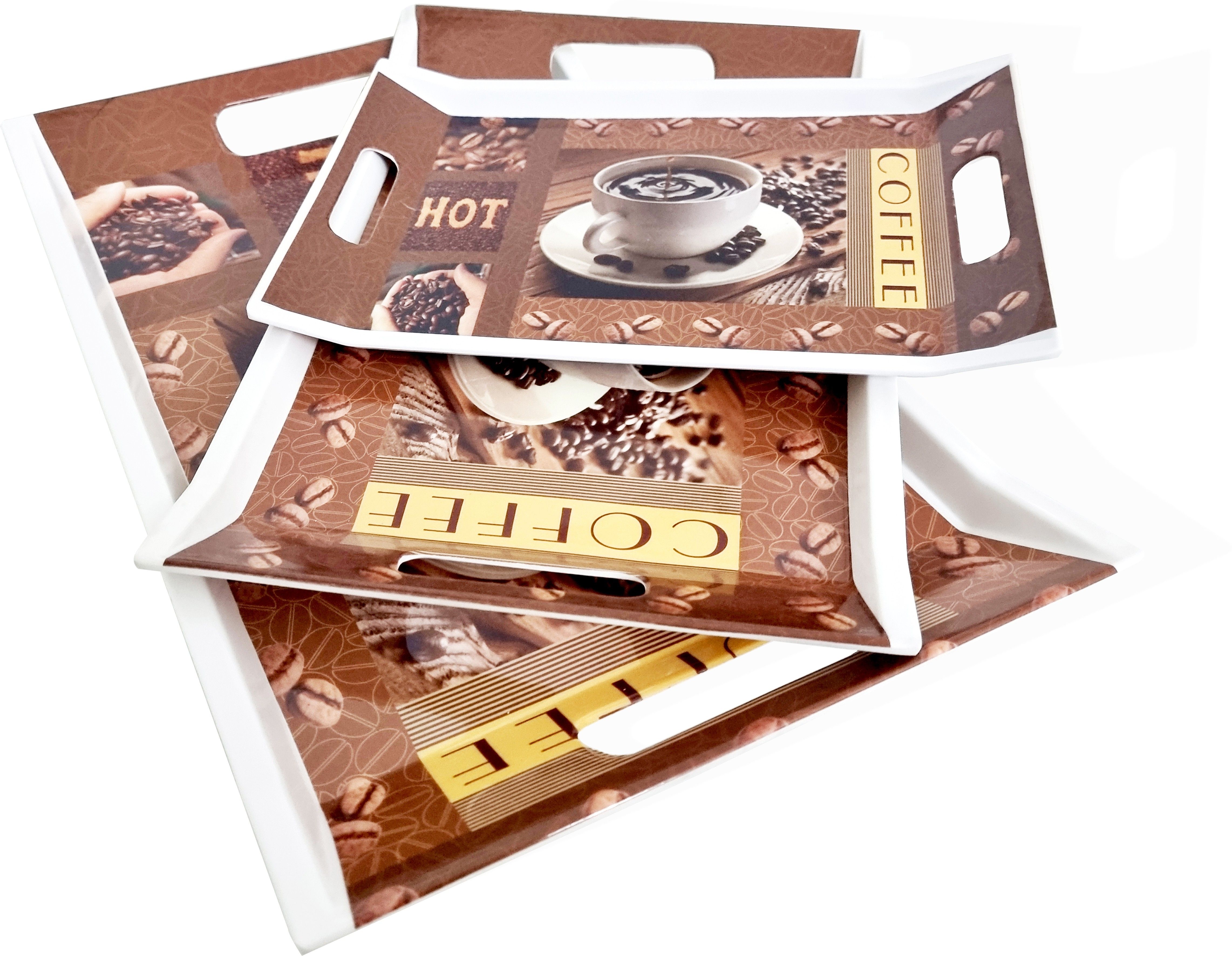 upc Super Fine Melamine Coffee Print Break Resistant Serving Tray-picture-5
