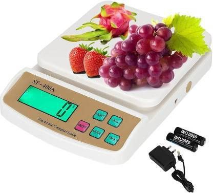Tenant Electronic Digital 1Gram-10 Kg Weight Scale Lcd Kitchen Weight Scale Machine Measure for measuring fruits,shop,Food,Vegetable,vajan,offer,kata,weight machine Weighing Scale for grocery,kata,taraju,shop,computer kata,tarazu,jewellery,sabzi, Weighing scale (White) (adaptor included) Weighing Scale (White) Weighing Scale