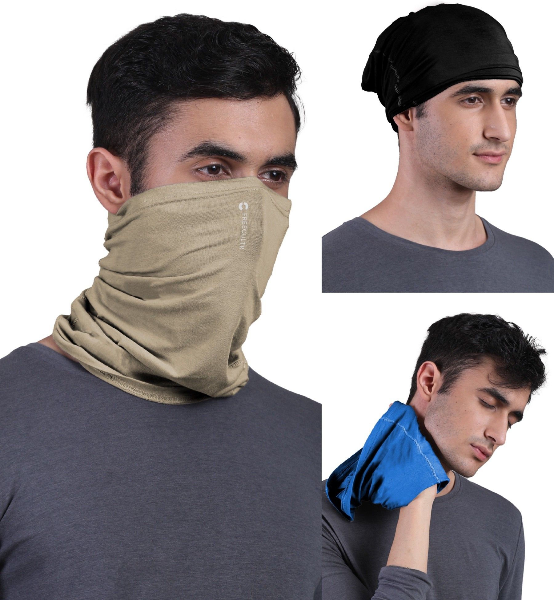 freecultr Unisex Anti Microbial Super Soft & Comfort Fit, Breathable Multipurpose Headband, Face Mask for Dust Protection Men Solid Bandana-picture-24