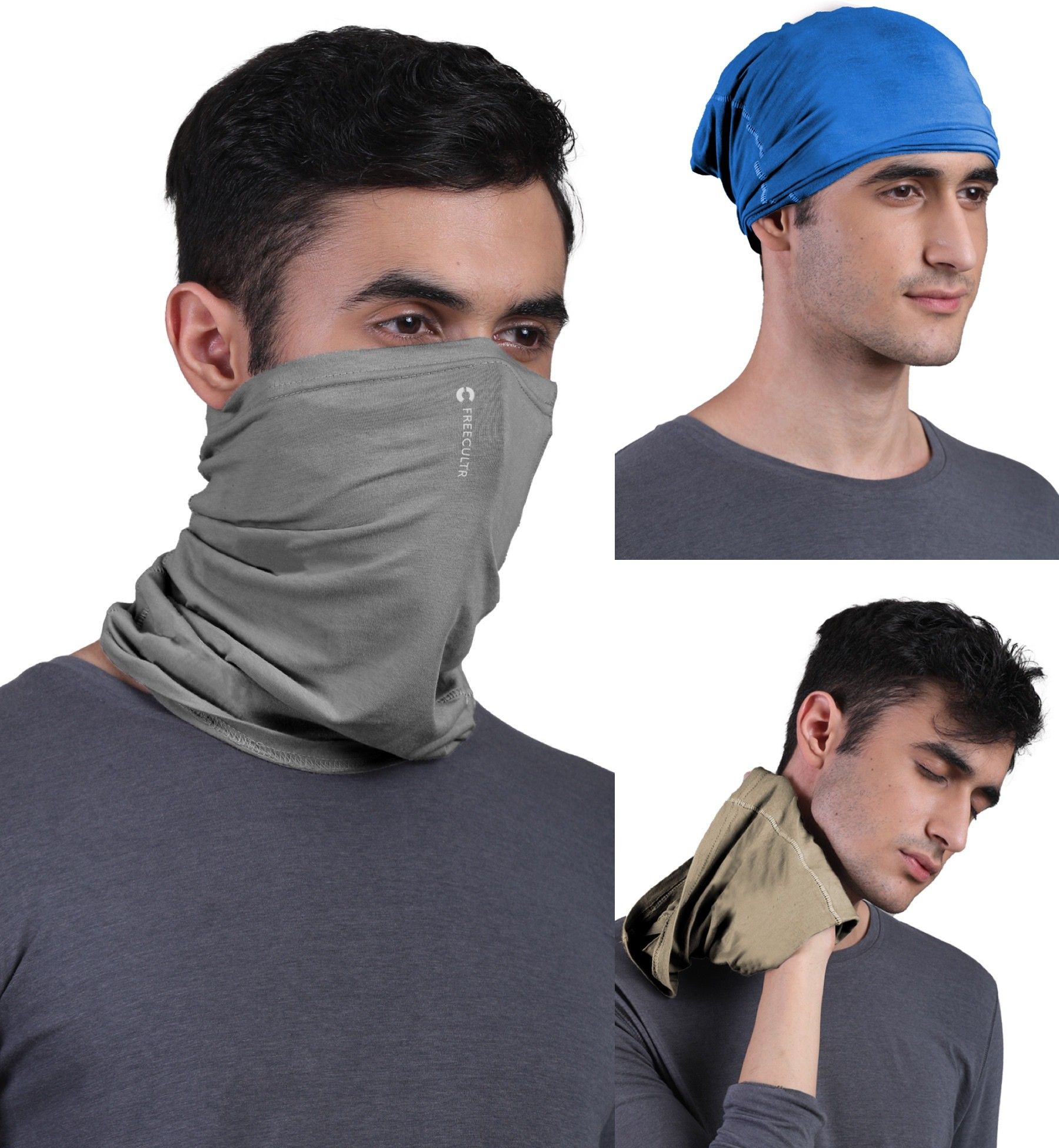 Unisex Anti Microbial Super Soft & Comfort Fit, Breathable Multipurpose Headband, Face Mask for Dust Protection Men Solid Bandana-image-33