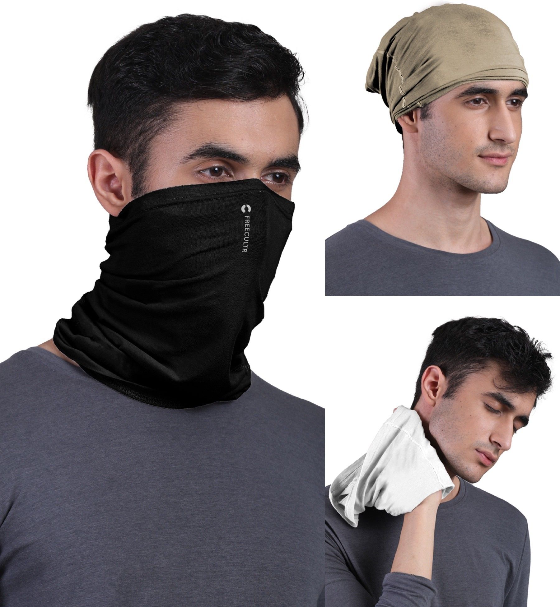 freecultr Unisex Anti Microbial Super Soft & Comfort Fit, Breathable Multipurpose Headband, Face Mask for Dust Protection Men Solid Bandana-picture-25