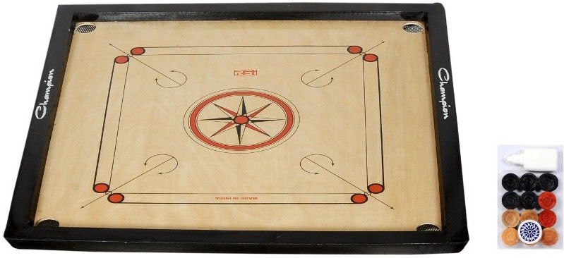 Matte Finish 32 X 32 inches (Full Size) Carrom Board with Coins, Striker & Powder 50 cm Carrom Board-image-39