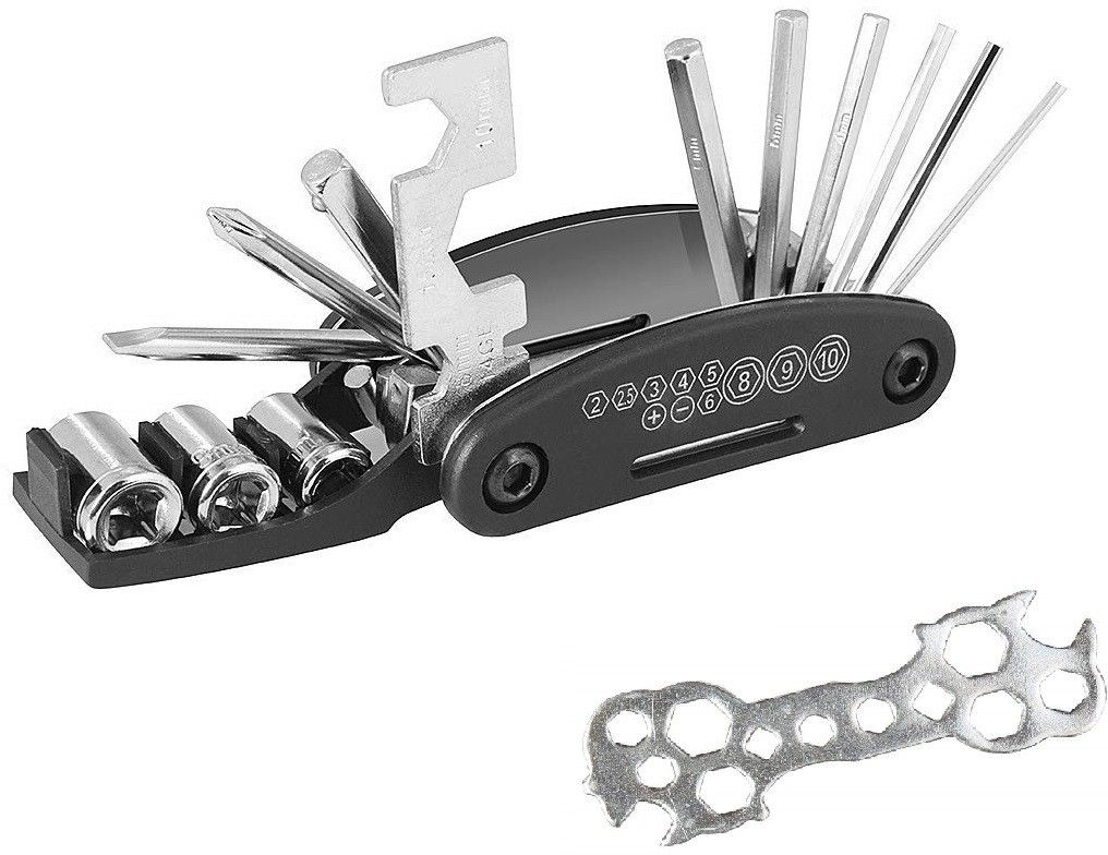 shrenik Multi Functional Took Kit for Cycle Repair Foldable Allen Key & Spanner Combo Cycling Cycling Repair Tool-picture-10