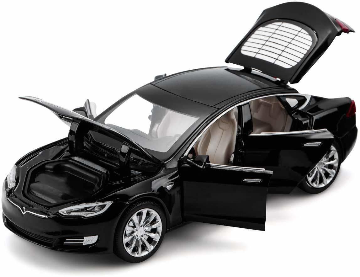 Tesla "S" Die cast Alloy Metal Car Model Pull Back Car for Children Toys Light & Sound, Openable Hood, Trunk and Doors Best Gift for Boys and Girls Best Gift Your Child(4 color Design Available 1 Design Sending-image-34