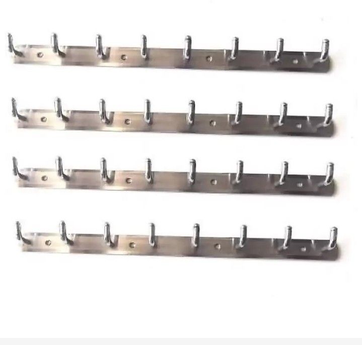 deeplax Pack of 4 Stainless Steel Premium KovY 8 pin Cloth Hanger Bathroom Wall Door Hooks For Hanging keys,Clothes Hook Rail (Pack of 4) Hook Rail 8-picture-24