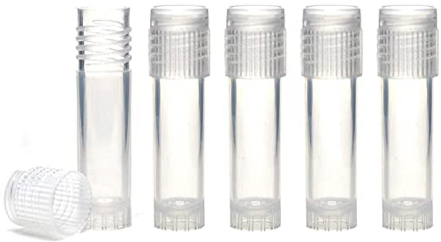 homeotrade Cryo Vials/Storage Vials 3ml Plain with Screw Cap Leak Proof PACK OF 50PCS - 3 ml Polypropylene Utility Container (Pack of 50, Clear) Laboratory Dropper Bottle image 1