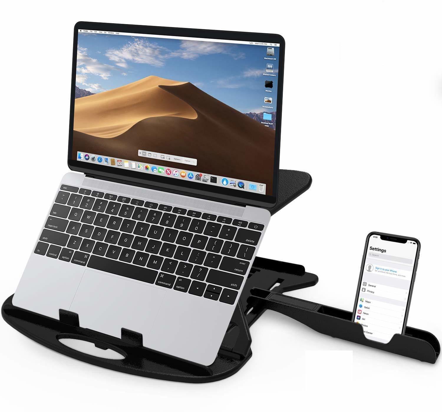 STRIFF Adjustable Laptop Stand, Ventilated, Portable, Foldable with Phone Stand Laptop Stand-image-24