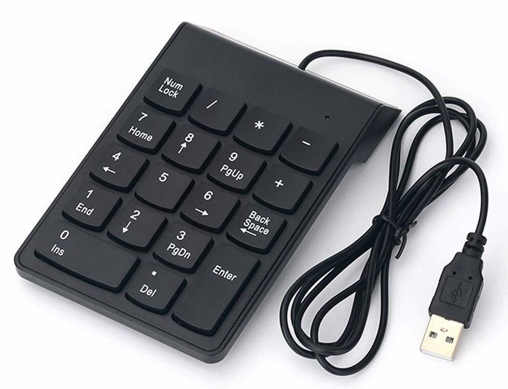 VVG TRADERS Wireless Numeric Keypad Slim Mini Number Pad Keyboard 18 Keys Numpad for iMac/Mac Pro/MacBook/MacBook Air/Pro Surface Pro Laptop PC Wired Number Pad