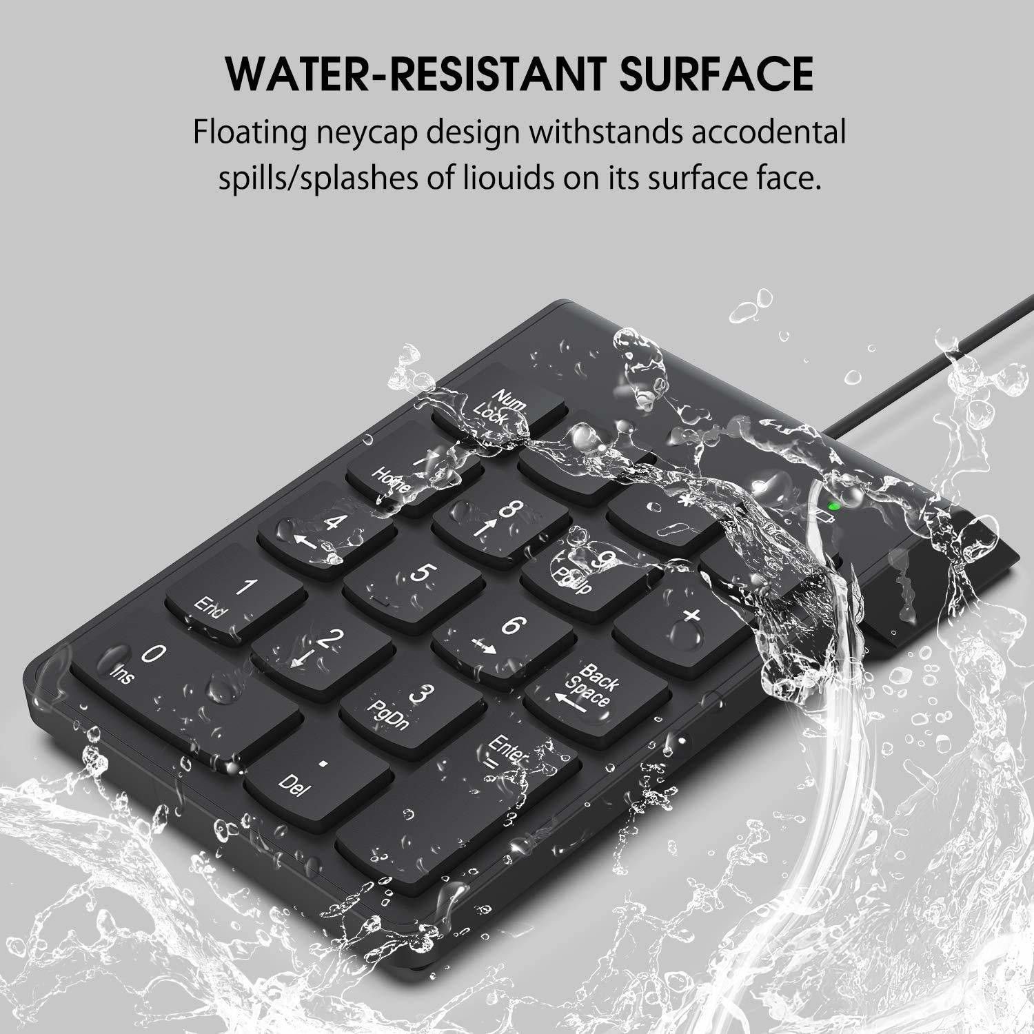 RuhZa USB 2.0 Wired Numeric Keypad Slim Mini Number Pad . Laptop Keyboard Replacement Key-image-17