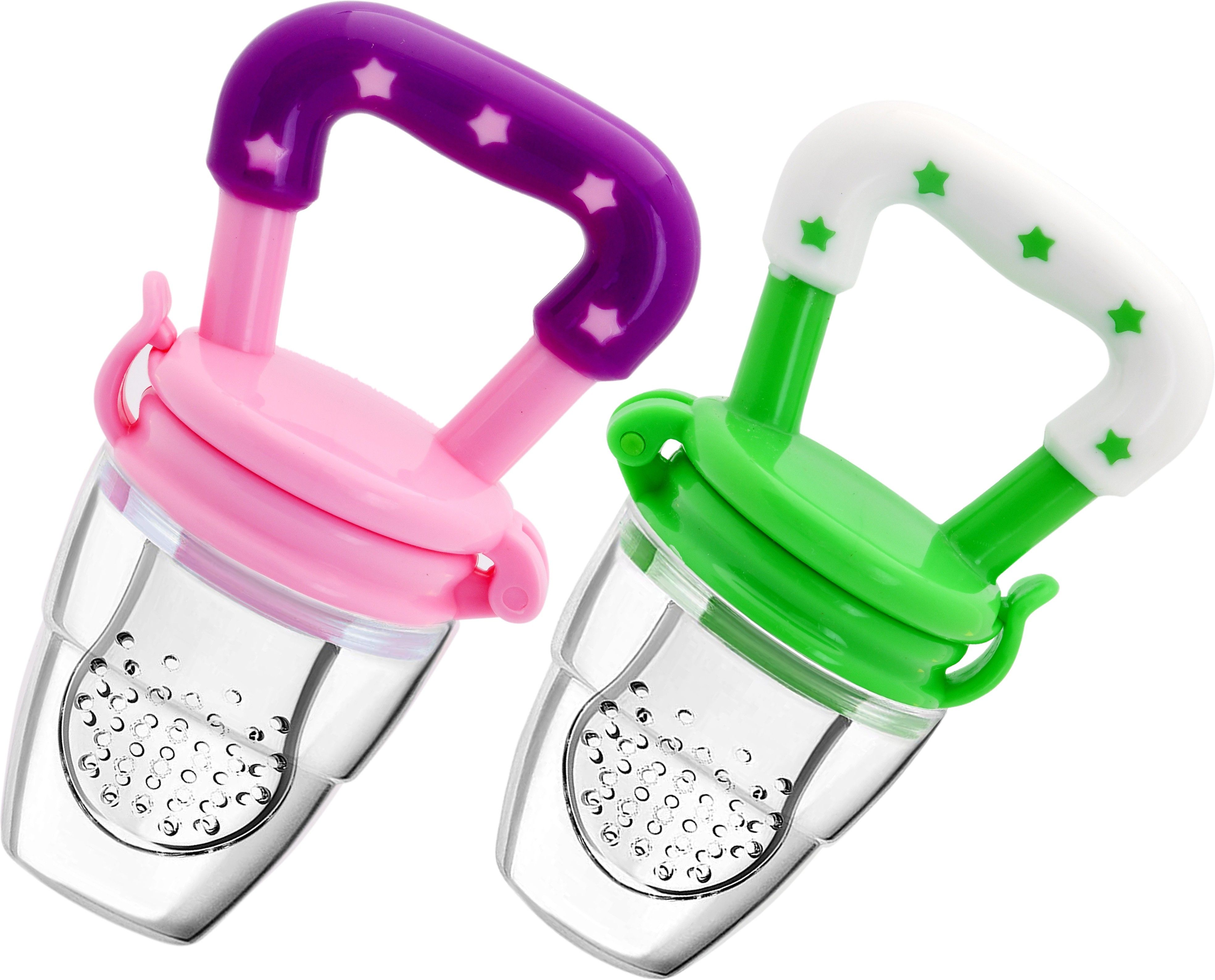 mastela Fruit/Food Feeder/Pacifier/Nibbler with Silicon Mesh in Box Packing (Pink & Green, Pack of 2) Teether and Feeder-picture-19