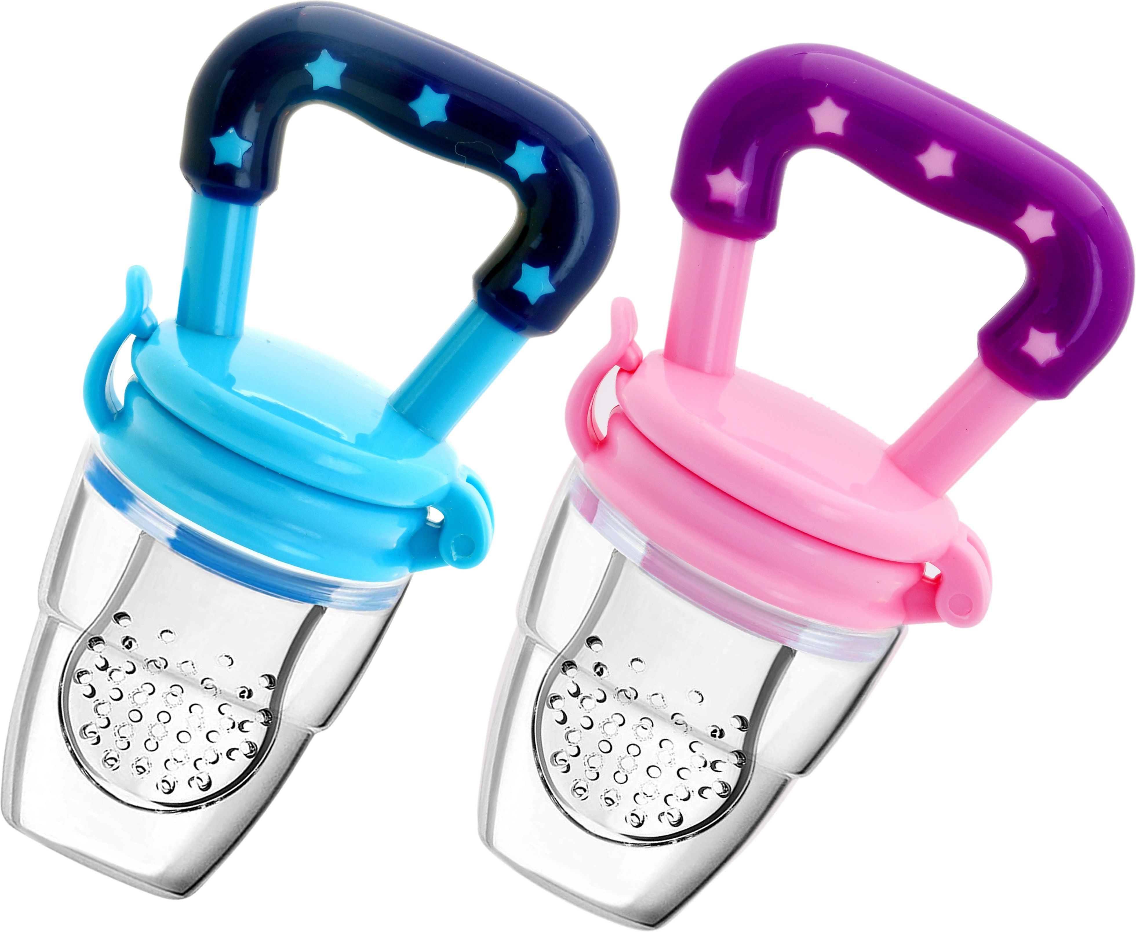 mastela Fruit/Food Feeder/Pacifier/Nibbler with Silicon Mesh in Box Packing (Pink & Blue, Pack of 2) Teether and Feeder-picture-23