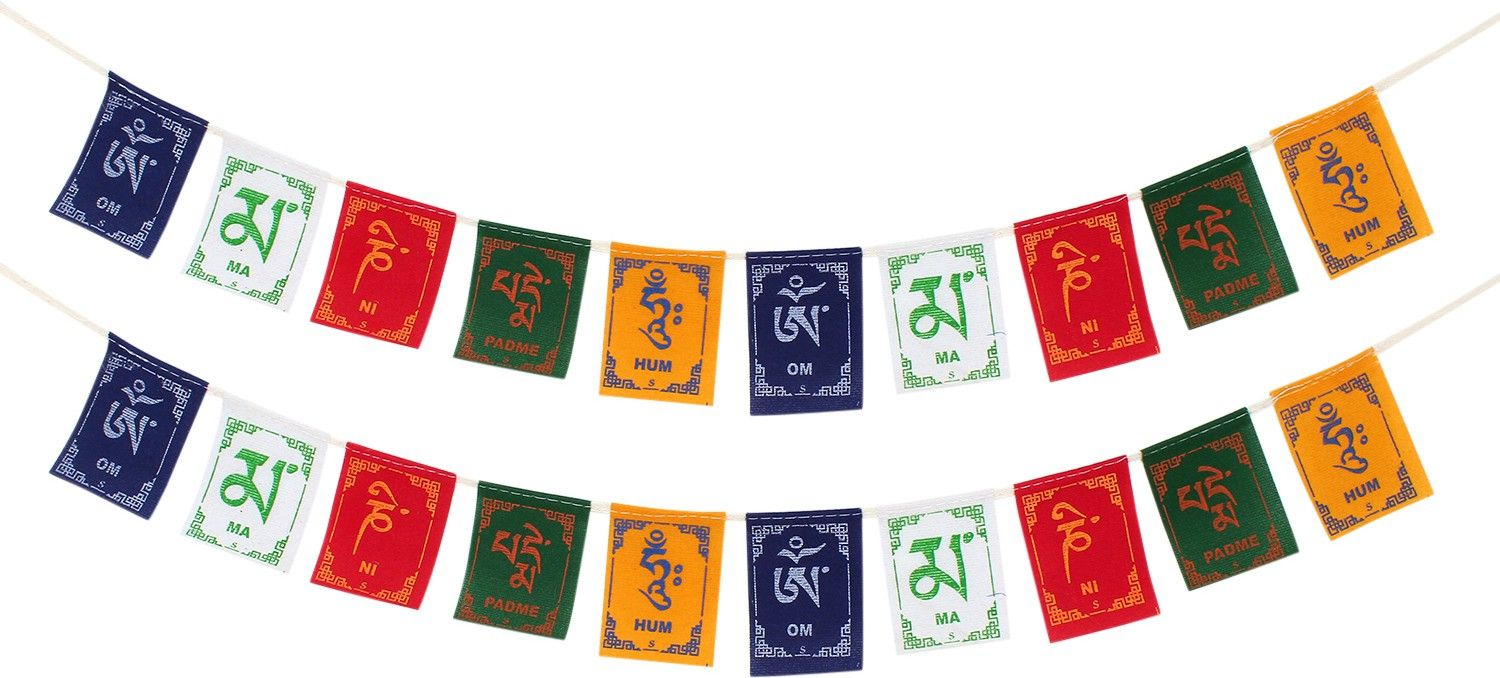 Tibetian Buddhist Prayer Flags for Car and Bike (Combo Pack) Rectangle Car Window Flag-image-20