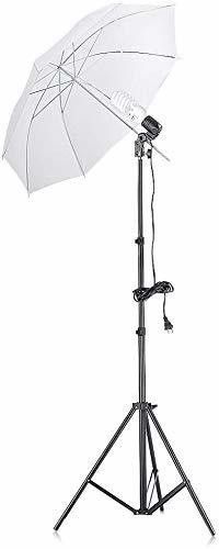 WON 3pcs Set of Umbrella White 80CM + Portable Foldable Umbrella Flash Photo Video Studio Lighting Photography Stand + Umbrella and Bulb Holder Tripod (Black, Supports Up to 2000 g) (Bulb Not Included) Tripod-image-33