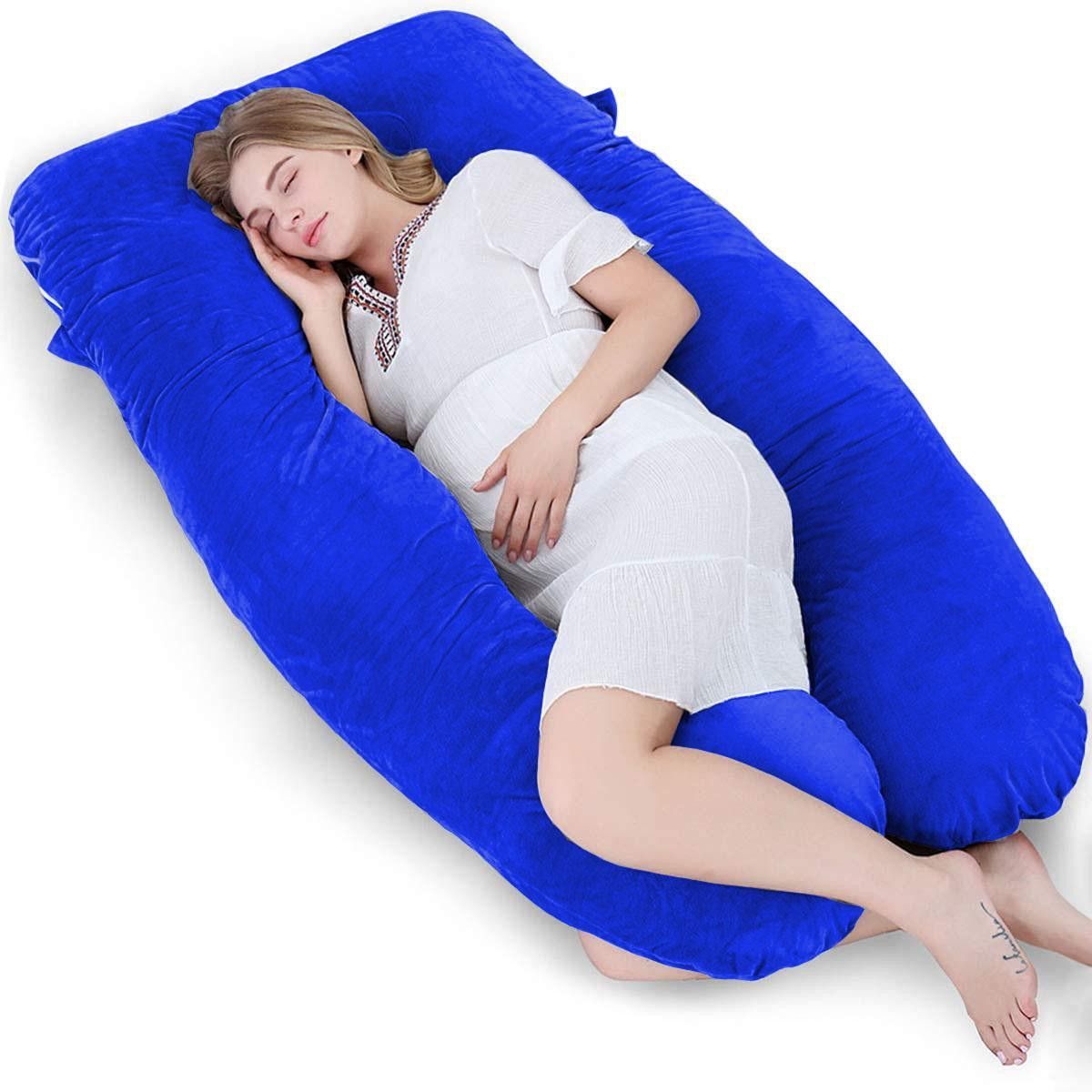 wild mint Luxurious U Velvet Microfibre Solid Pregnancy Pillow Pack of 1-picture-15