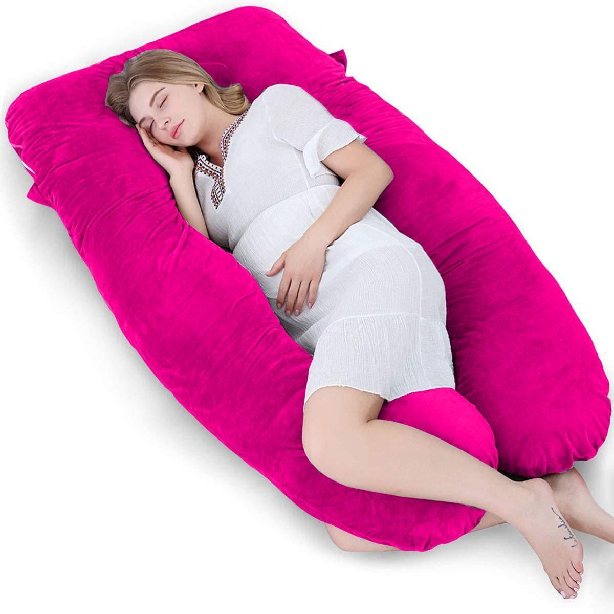 wild mint Luxurious U Velvet Microfibre Solid Pregnancy Pillow Pack of 1-picture-27
