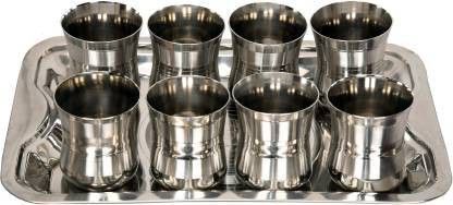 stainless steel g4-8 glass with tray Glass Tray Set